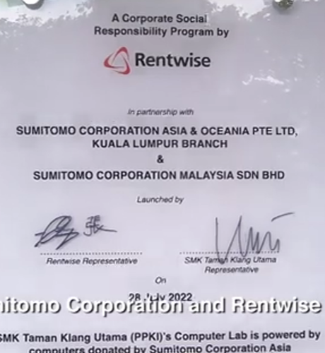 It’s truly an honour and privilege to be working with Sumitomo Corporation Asia & Oceania Pte Ltd, Kuala Lumpur Branch (SCAOKL) & Sumitomo Corporation Malaysia Sdn Bhd (SCMY) in a joint CSR programme to donate 10 units of remanufactured desktops to SMK Taman Klang Utama (PPKI – Program Pendidikan Khas Integrasi / Special Needs Education Integration)’s special needs division on the 28 July 2022.