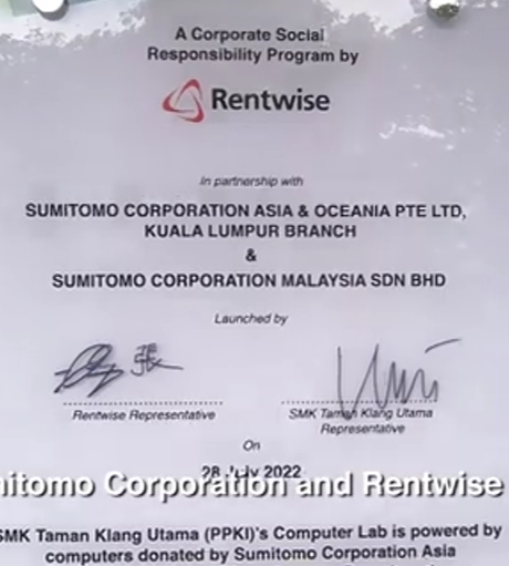 It’s truly an honour and privilege to be working with Sumitomo Corporation Asia & Oceania Pte Ltd, Kuala Lumpur Branch (SCAOKL) & Sumitomo Corporation Malaysia Sdn Bhd (SCMY) in a joint CSR programme to donate 10 units of remanufactured desktops to SMK Taman Klang Utama (PPKI – Program Pendidikan Khas Integrasi / Special Needs Education Integration)’s special needs division on the 28 July 2022.